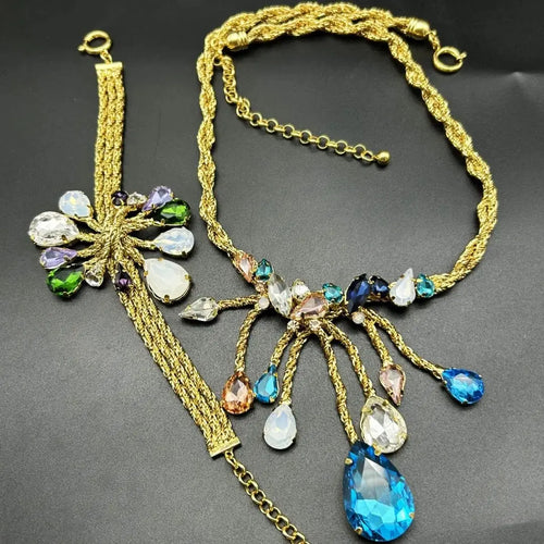 Authentic gold inlaid necklace bracelet handmade jewelry high-end - FluxDigital