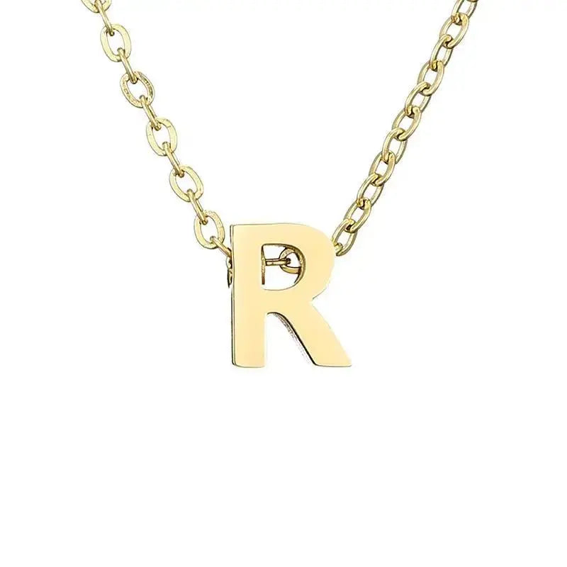 New Stainless Steel Gold-plated Clavicle Necklace Letter Pendant Jewelry - FluxDigital