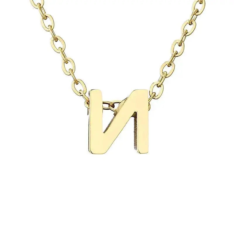 New Stainless Steel Gold-plated Clavicle Necklace Letter Pendant Jewelry - FluxDigital