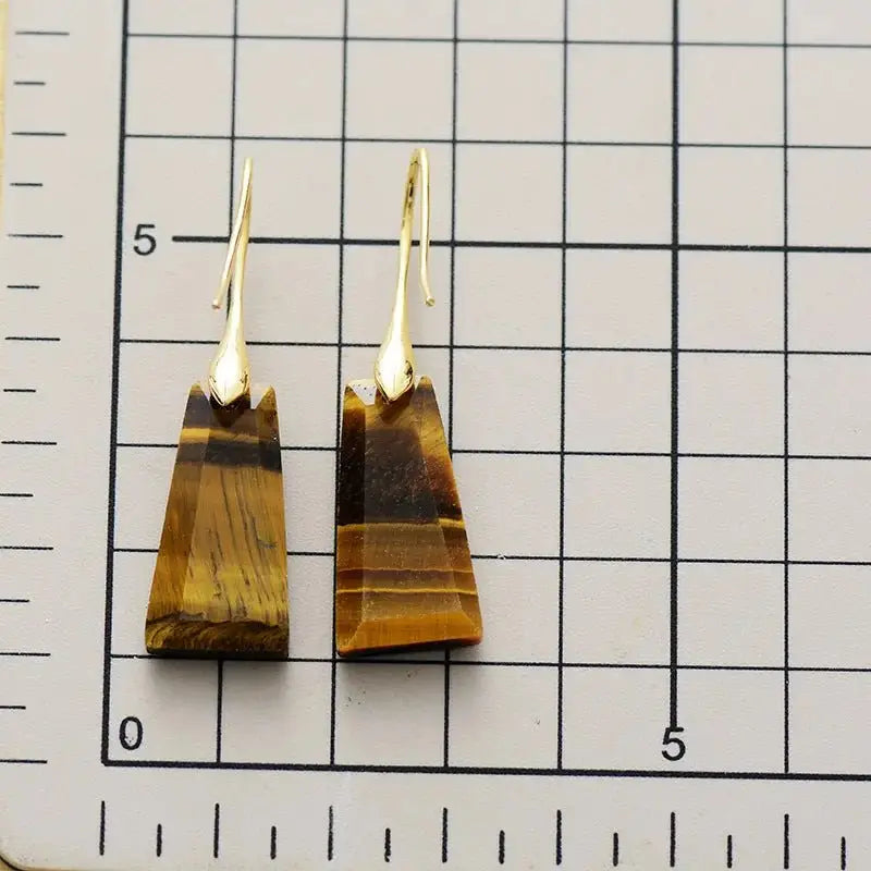 Bohemian geometric pendant earrings popular natural stone jewelry - FluxDigital