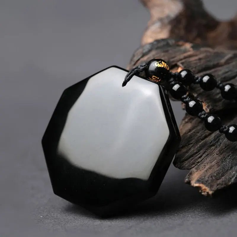 Black Obsidian Yin Yang Necklace Pendant Chinese BAGUA Men's Jewelry Women's Jewelry - FluxDigital