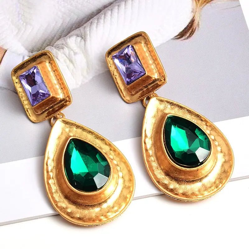 Fashion Earrings Metal Heart Shaped Diamond Jewelry - FluxDigital