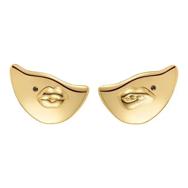 Gold Color Sexy Lips Earrings For Women Piercing Earings Jewelry Everydaywear - FluxDigital