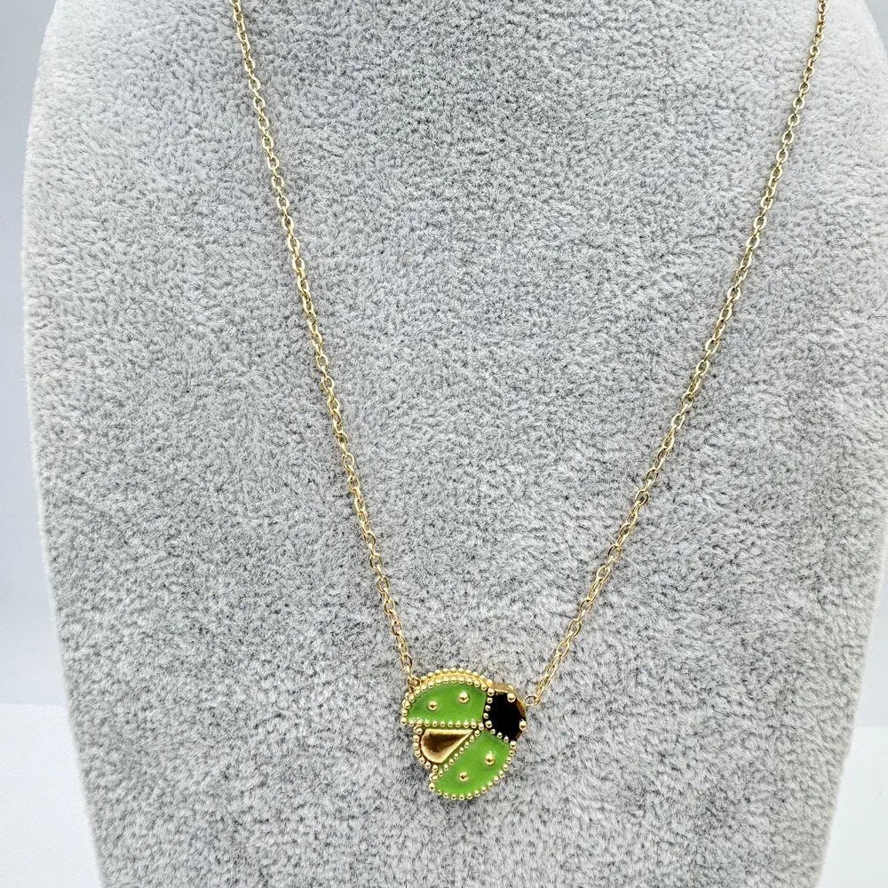 Titanium Steel Beetle Necklace Forest Story Jewelry - FluxDigital