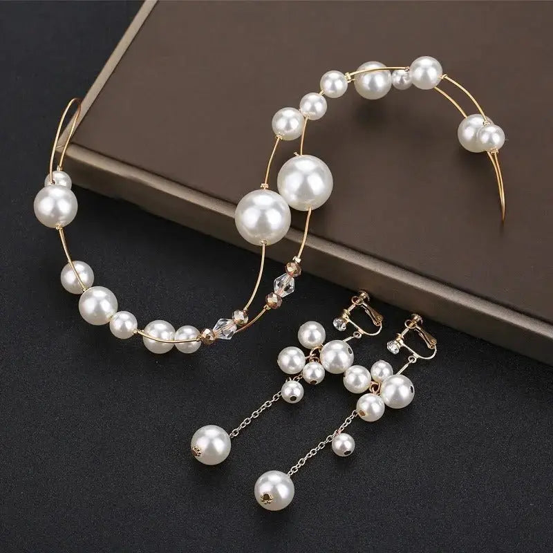 Bride Pearl Headwear Exquisite Handmade Beaded Jewelry - FluxDigital
