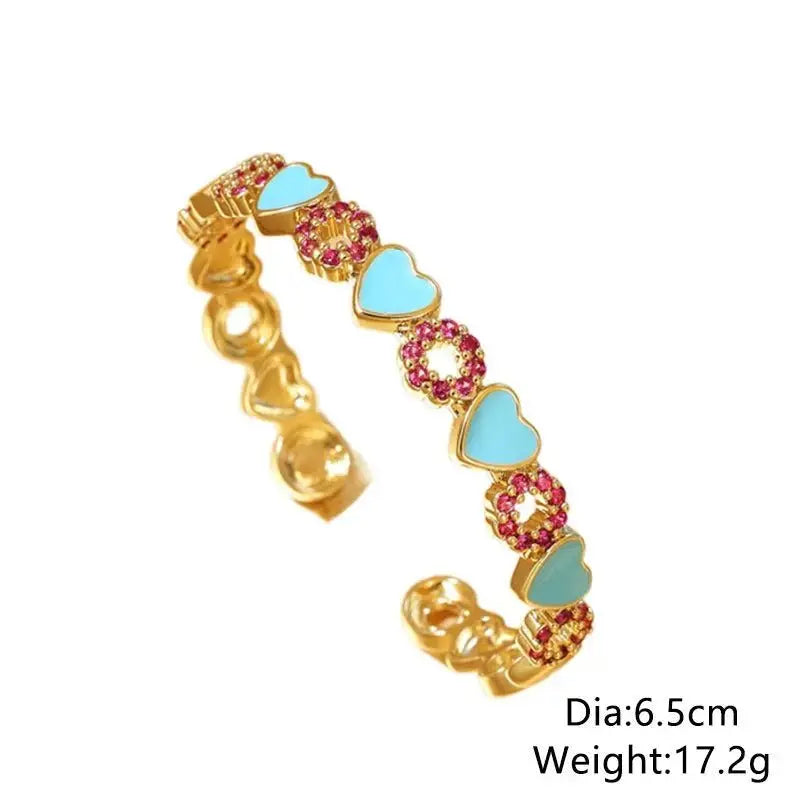 Dropping Oil Love Bracelet Copper Micro Inlaid Hand Jewelry - FluxDigital