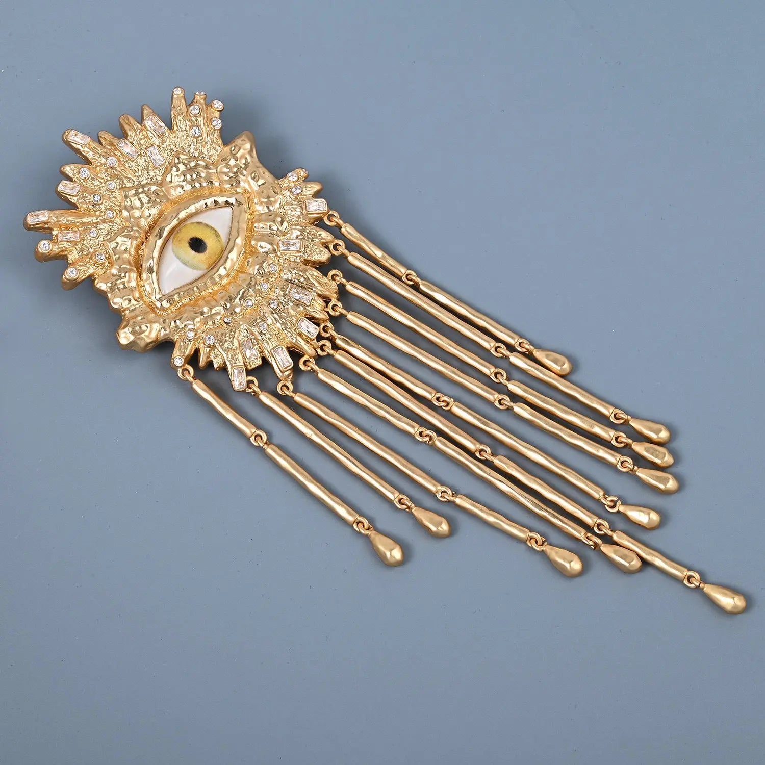 Large Stud Earring Heavry Metal Tassels for Women Brass Jewelry - FluxDigital