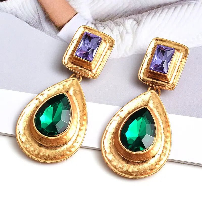 Fashion Earrings Metal Heart Shaped Diamond Jewelry - FluxDigital