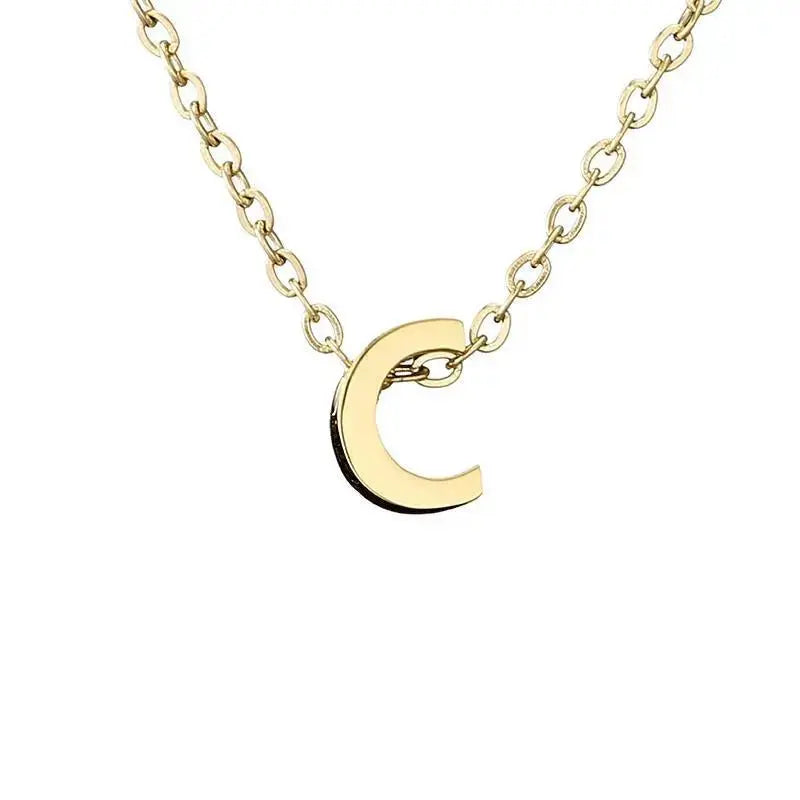 New Stainless Steel Gold-plated Clavicle Necklace Letter Pendant Jewelry - FluxDigital