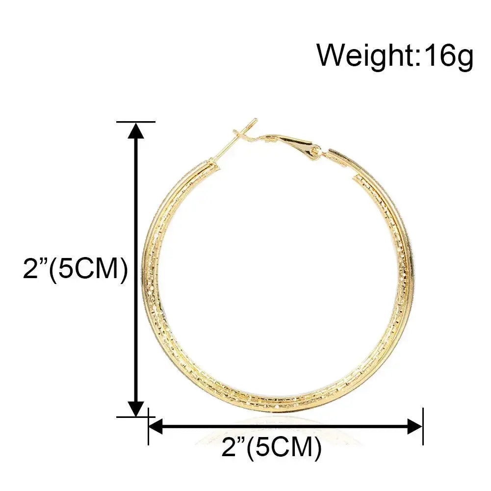 Jewelry Exaggerated Temperament Geometric Metal Frosted Earrings Fashion Earrings Women - FluxDigital