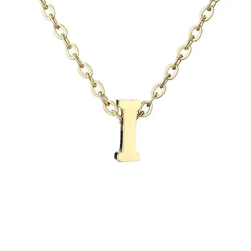 New Stainless Steel Gold-plated Clavicle Necklace Letter Pendant Jewelry - FluxDigital