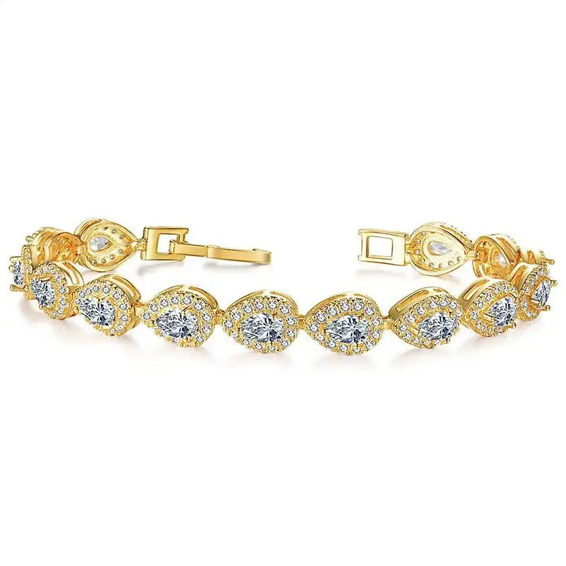 AAA Zircon Bracelet with Micro-Set Copper Jewelry Main Stone Bracelet - FluxDigital