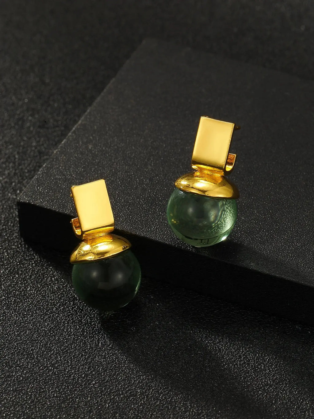Vintage Green Crystal Round Dangle Earrings For Women Boho Custom Jewelry - FluxDigital