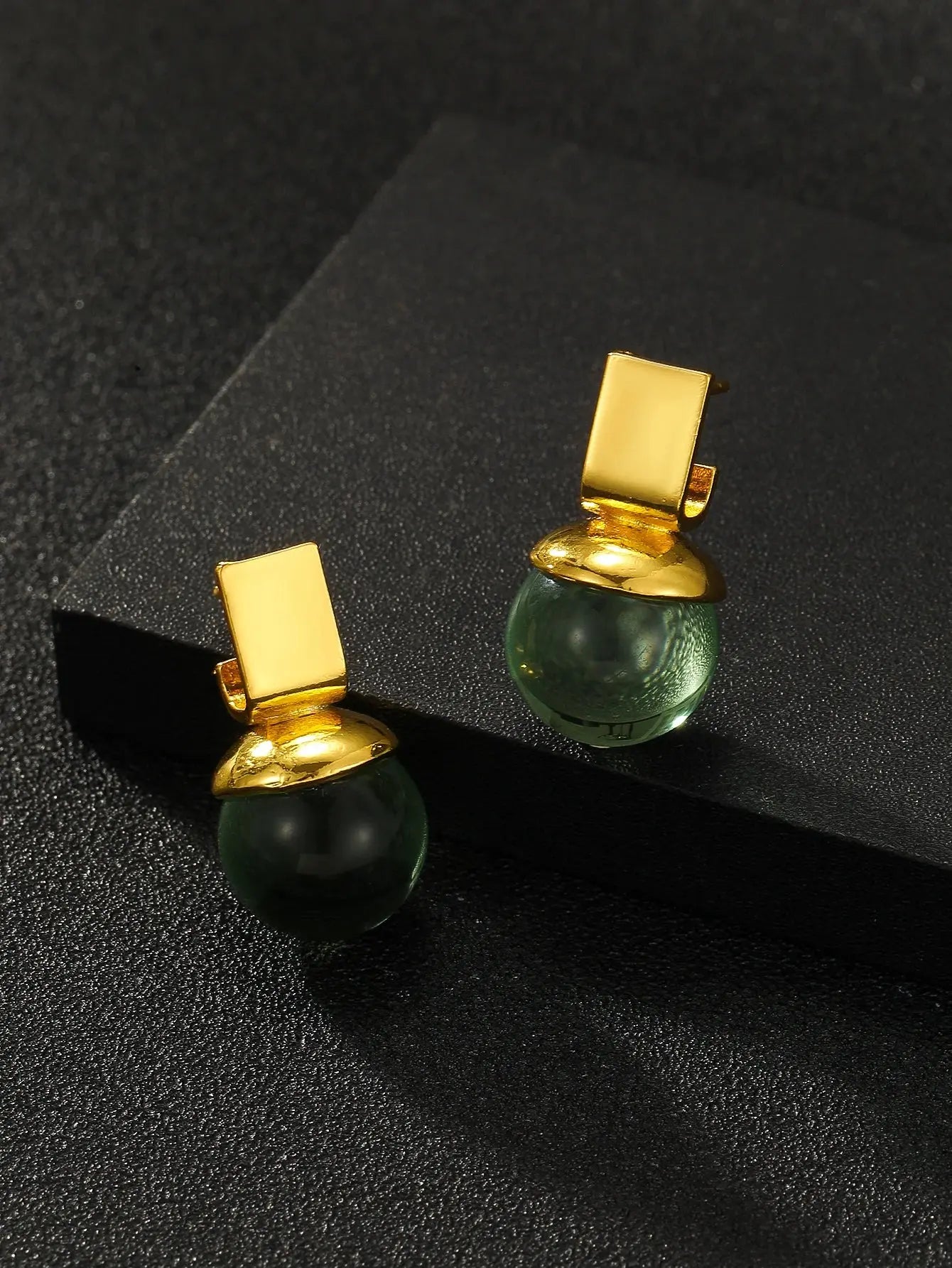 Vintage Green Crystal Round Dangle Earrings For Women Boho Custom Jewelry - FluxDigital