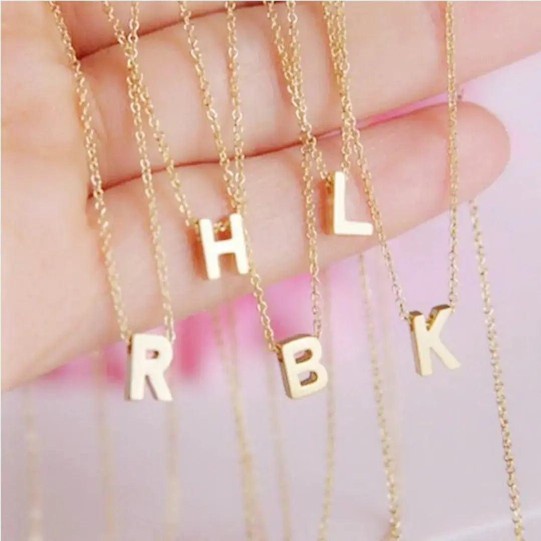 New Stainless Steel Gold-plated Clavicle Necklace Letter Pendant Jewelry - FluxDigital