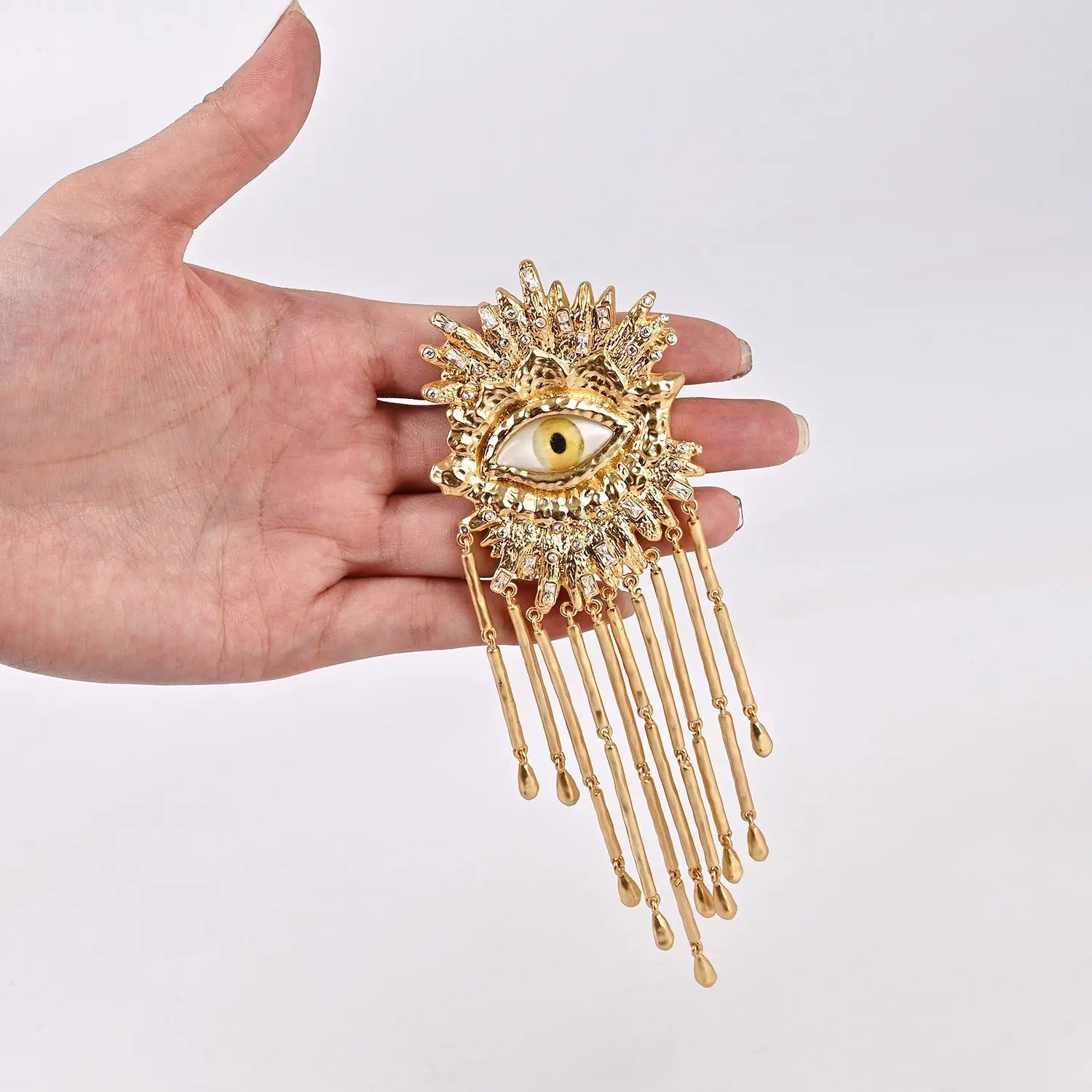 Large Stud Earring Heavry Metal Tassels for Women Brass Jewelry - FluxDigital