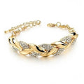 18K Gold Leaf Bracelet Fashion Wedding Jewelry Women's Diamond Bracelet - FluxDigital