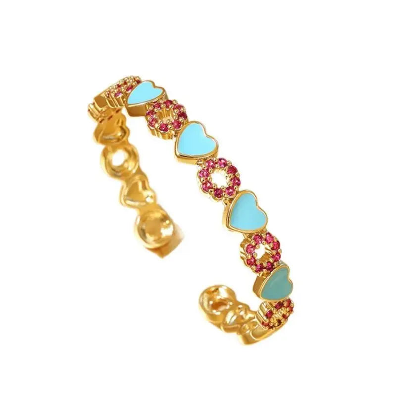 Dropping Oil Love Bracelet Copper Micro Inlaid Hand Jewelry - FluxDigital