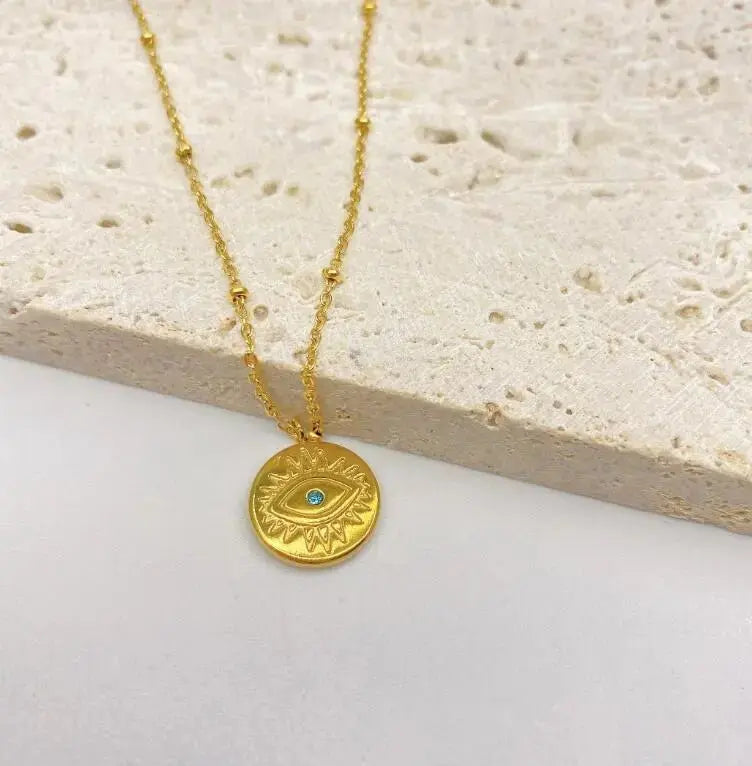 Nostalgia Evil Eye Necklace Religious Jewelry Good Luck Charms Pendants - FluxDigital