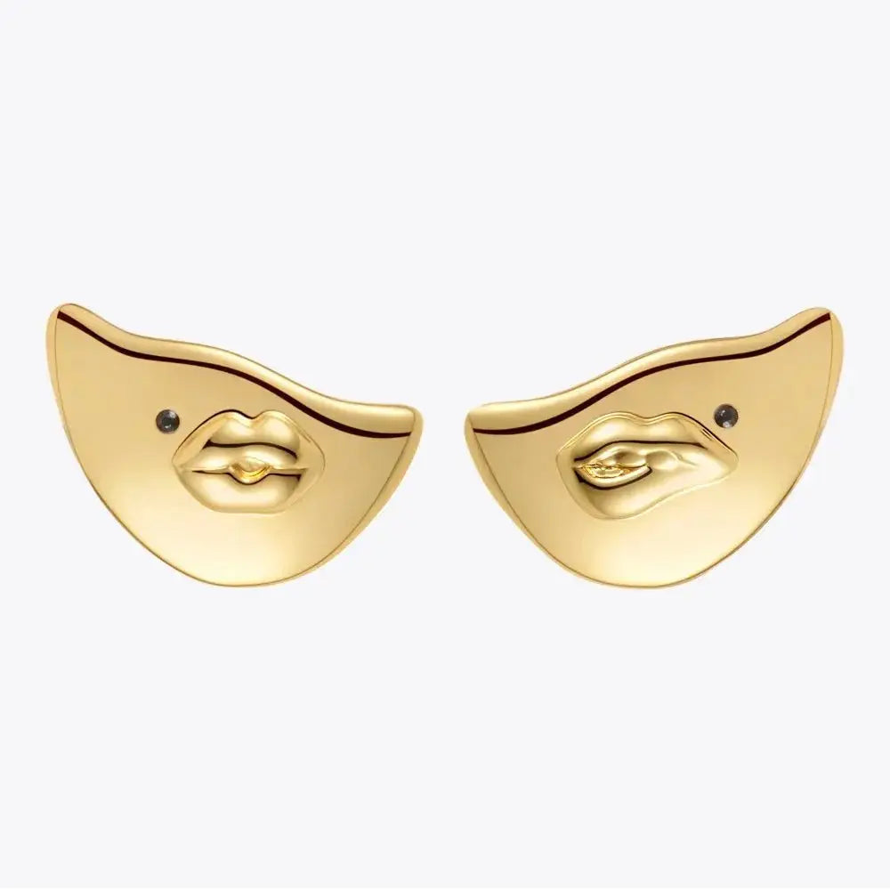 Gold Color Sexy Lips Earrings For Women Piercing Earings Jewelry Everydaywear - FluxDigital
