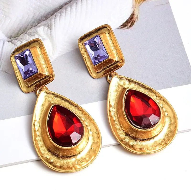 Fashion Earrings Metal Heart Shaped Diamond Jewelry - FluxDigital