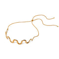 Gold Plated Stainless Steel Wave Pull Necklace Jewelry - FluxDigital
