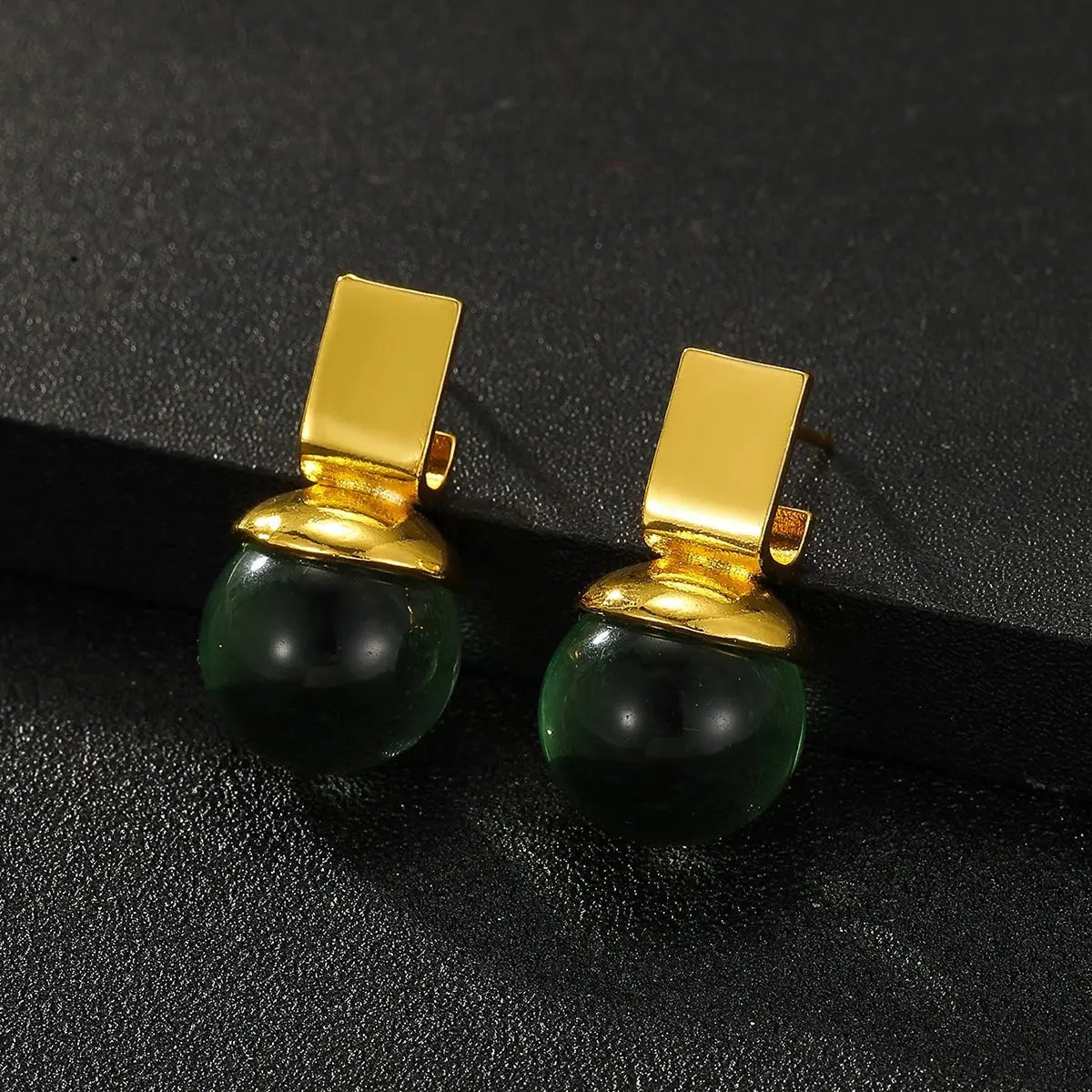 Vintage Green Crystal Round Dangle Earrings For Women Boho Custom Jewelry - FluxDigital