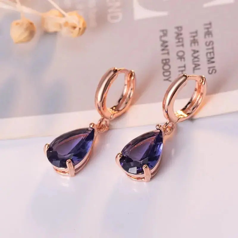 New European and American Fashion Water Drop shaped Earrings and Jewelry - FluxDigital