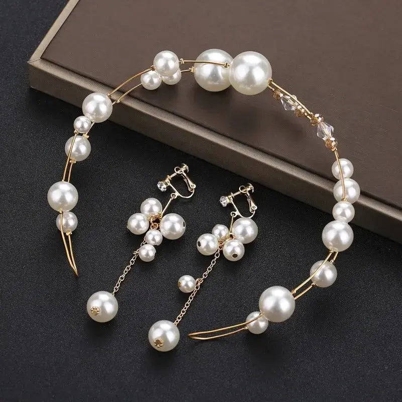 Bride Pearl Headwear Exquisite Handmade Beaded Jewelry - FluxDigital