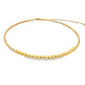 Beaded Neck Choker With Round CZ Stones (H53) - FluxDigital